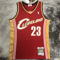 2003/04 Cleveland JAMES #23 Retro Red NBA Jerseys热压