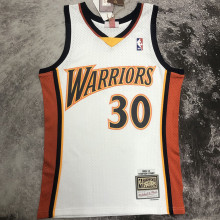 2007/08 Warriors CURRY #30 Retro White NBA Jerseys热压