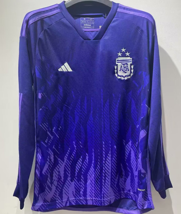 2022/23 Argentina Away Long Sleeve Fans Jersey (3 Stars 3星)