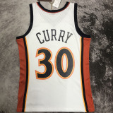 2007/08 Warriors CURRY #30 Retro White NBA Jerseys热压