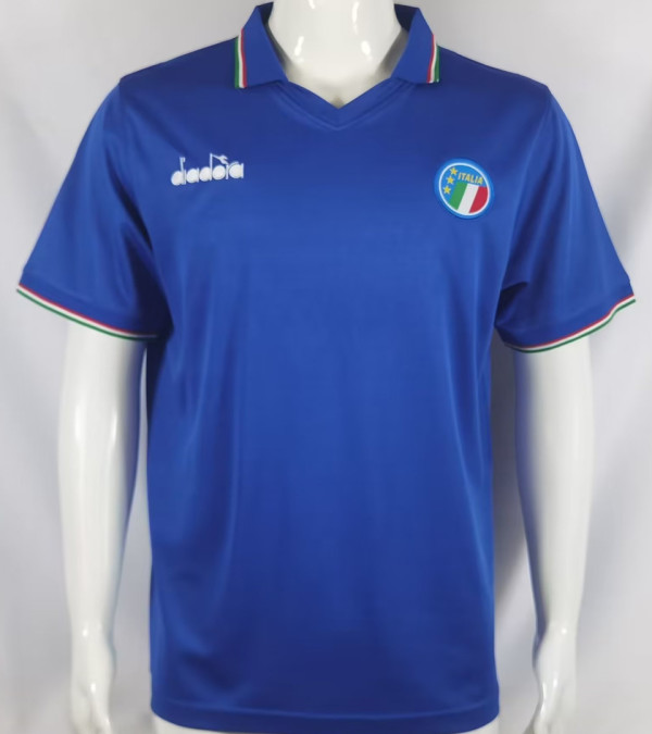 1990 Italy Home Blue Retro Soccer Jersey