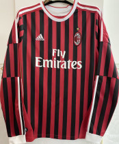 2011-2012 AC Milan Home Long Sleeve Retro Jersey