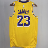 2023/24 Lakers JAMES #23 Yellow NBA Jerseys 热压