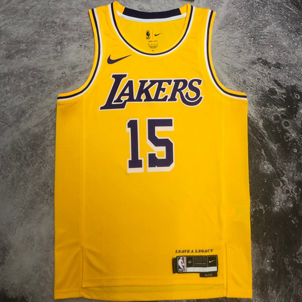 2023/24 Lakers REAVES #15 Yellow  NBA Jerseys 热压