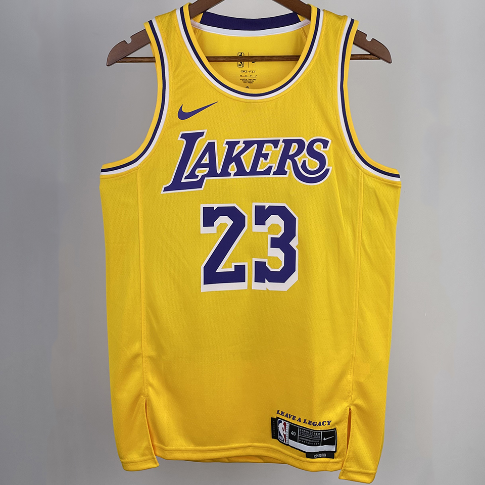 Sky Basketball Lakers City Edition James 23 Jersey (Yellow) (XX