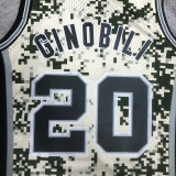 2013/14 Spurs GINOBILI #20 Camo Retro NBA Jerseys 热压
