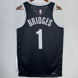 2023/24 Nets BRIDGES #1 Black NBA Jerseys