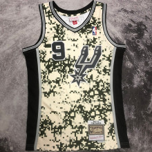 2013/14 Spurs PARKER #9 Camo Retro NBA Jerseys 热压