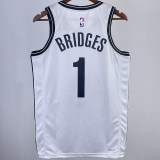 2023/24 Nets BRIDGES #1 White NBA Jerseys