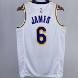 2023/24 Lakers JAMES #6 White NBA Jerseys 热压