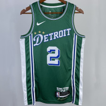 2023/24 Pistons CUNNINGHAM #2 Green City Edition NBA Jerseys