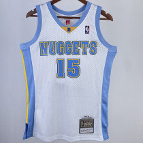 2003/04 Nuggets ANTHONY #15 White Retro NBA Jerseys 热压