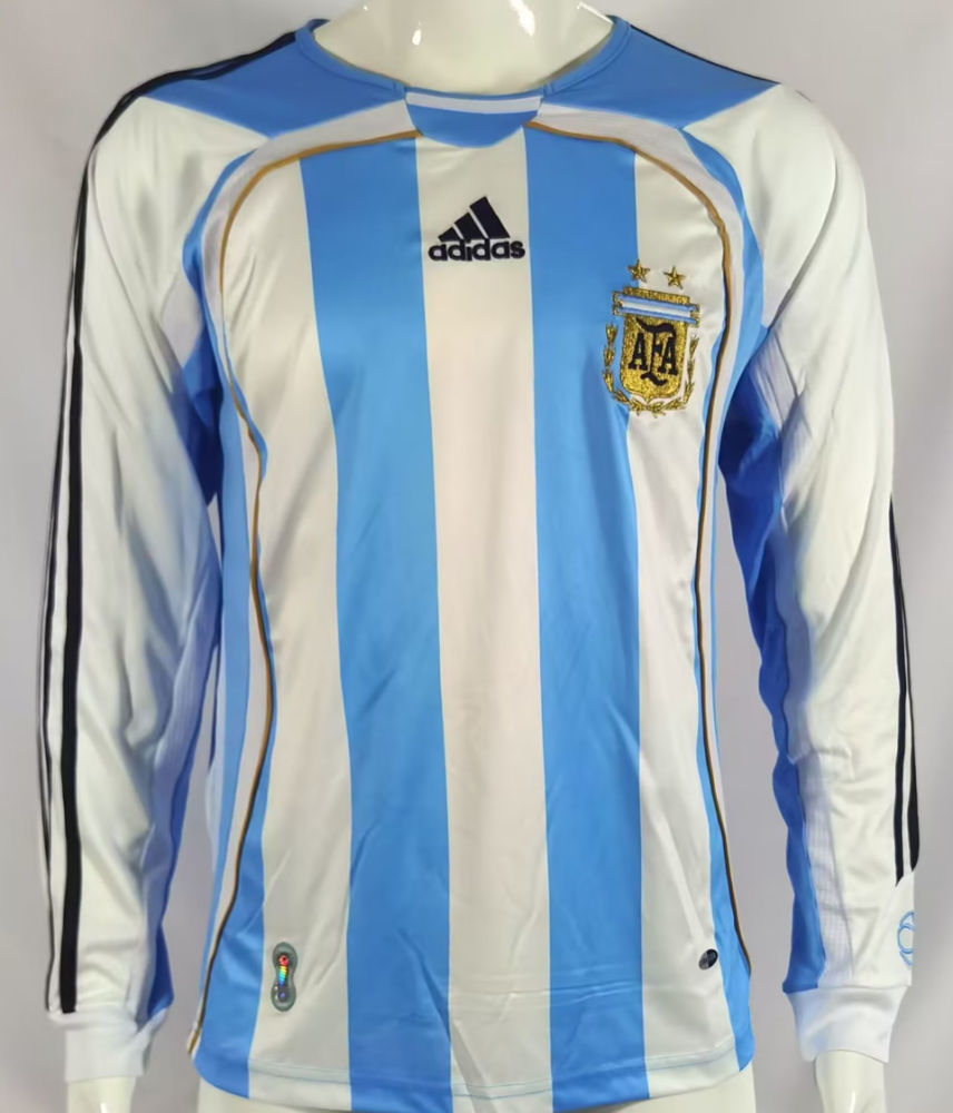 Vintage Soccer Jersey Argentina Home Long Sleeve 2006