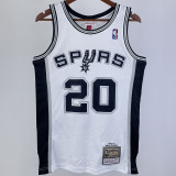 2002/03 Spurs GINOBILI #20 White Retro NBA Jerseys 热压