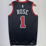 2023/24 Bulls ROSE #1 Black NBA Jerseys 热压