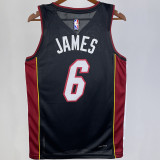 2023/24 Miami Heat JAMES #6 Black NBA Jerseys 热压