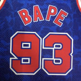 1993 Nets BAPE×M&N #93 Blue NBA Jerseys