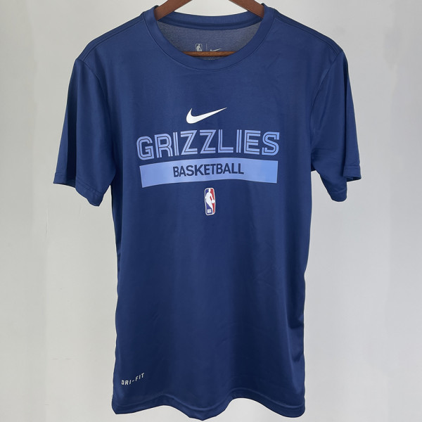 2023/24 Grizzlies Dark Blue Training  Short sleeve  NBA Jersey