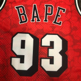 1993 Miami Heat BAPE×M&N #93 Red NBA Jerseys