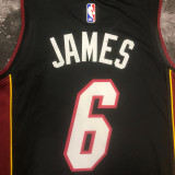 2023/24 Miami Heat JAMES #6 Black NBA Jerseys 热压