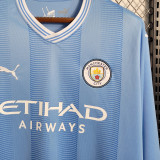 2023/24 Man City Home Long Sleeve Fans Jersey