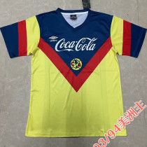 1993/94 Club America Home Yellow Retro Soccer Jersey