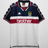 1997/98 Man City Away White Retro Soccer Jersey