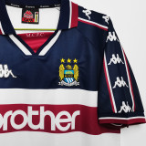 1997/98 Man City Away White Retro Soccer Jersey