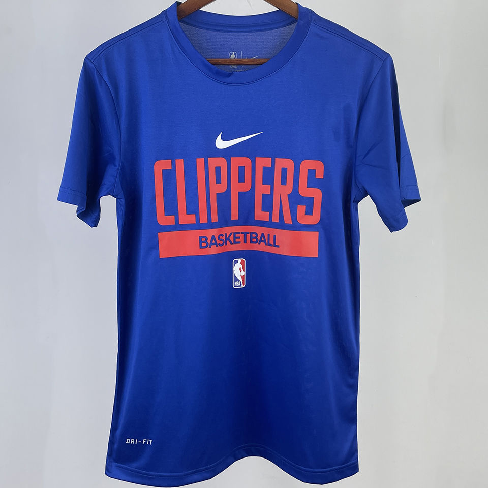2023/24 Clippers Blue Training Short sleeve NBA Jerseys