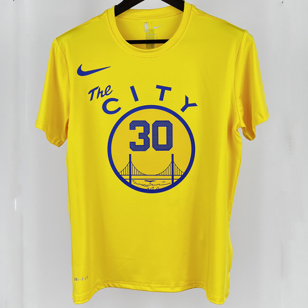 2023/24  Warriors CURRY#30 Yellow Training  Short sleeve  NBA Jersey