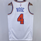 2023/24 NY Knicks ROSE #4 White NBA Jerseys