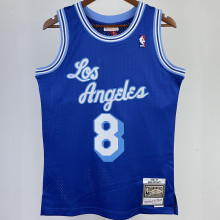 1996/97 Lakers BRYANT #8 Blue Retro NBA Jerseys 热压