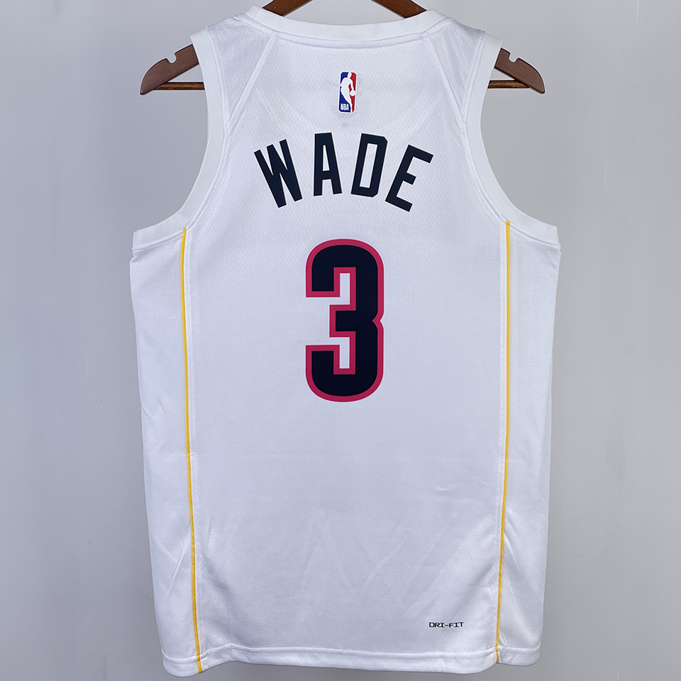 75th Anniversary Miami Heat WADE #3 White NBA Jersey - Kitsociety