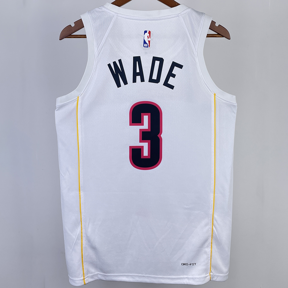 2023/24 Miami Heat WADE #3 White NBA Jerseys