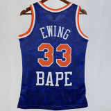 1991/92 NY Knicks BAPE×M&N #33 Blue NBA Jerseys