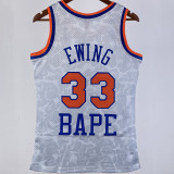1991/92 NY Knicks BAPE×M&N #33 Grey NBA Jerseys