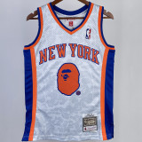 1998/99 NY Knicks BAPE×M&N #93 Grey NBA Jerseys 猿人头