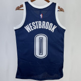 2015/16 KC Thunder WESTBROOK #0 Dark Blue Retro NBA Jerseys热压