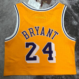 Lakers BRYANT #24 Retro Yellow NBA Girl Jersey