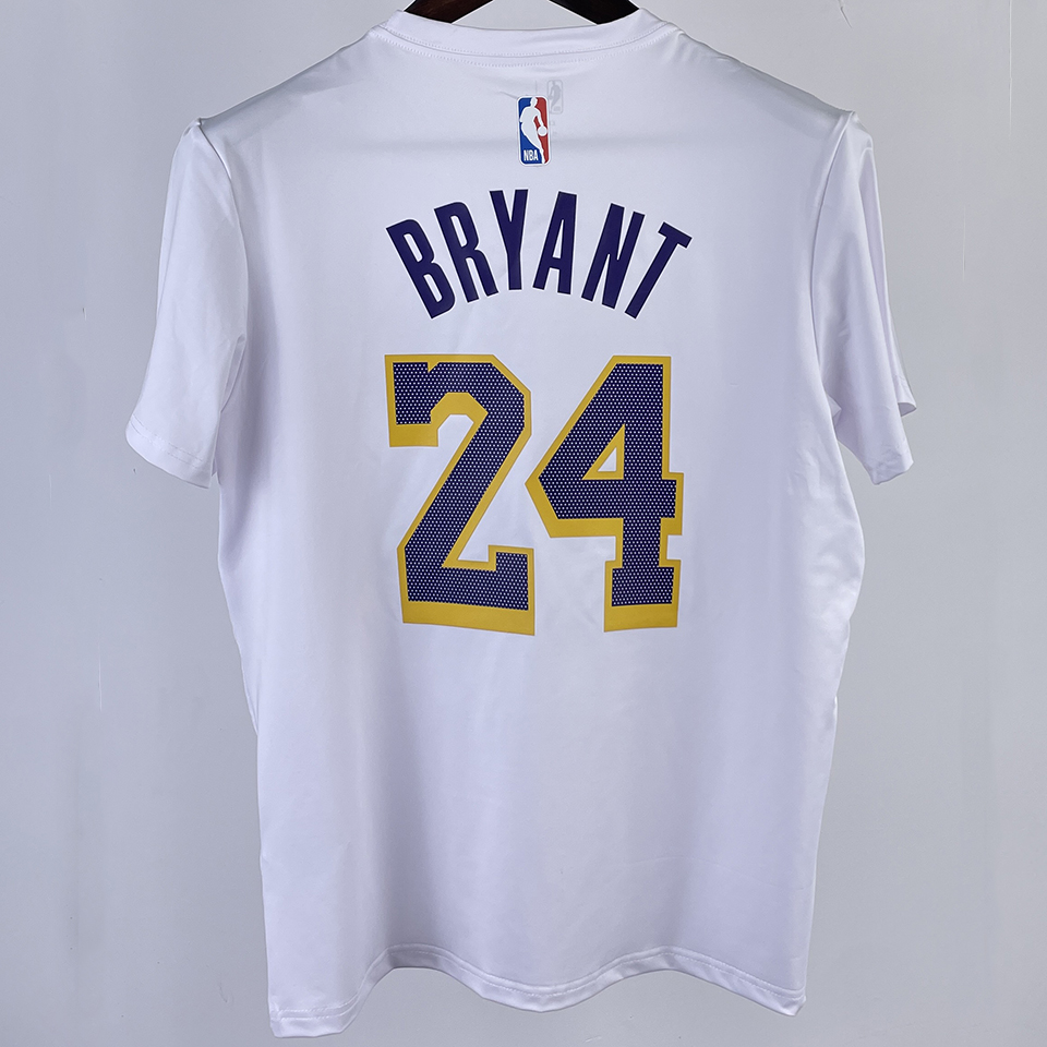 2023/24 Lakers BRYANT #24 White Training Short sleeve NBA Jersey