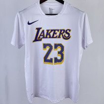 2023/24 Lakers JAMES #23 White Training  Short sleeve  NBA Jersey
