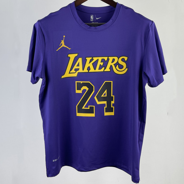 2023/24 Lakers BRYANT #24 Purple Training  Short sleeve  NBA Jersey