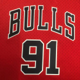Bulls RODMAN #91 Retro Red NBA Girl Jersey