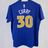2023/24  Warriors CURRY#30 Blue Training  Short sleeve  NBA Jersey