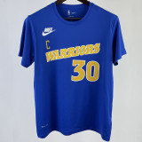 2023/24  Warriors CURRY#30 Blue Training  Short sleeve  NBA Jersey