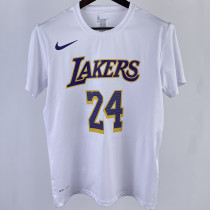 2023/24 Lakers BRYANT #24 White Training  Short sleeve  NBA Jersey