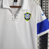 2004 Brazil Away White Retro Soccer Jersey