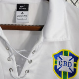 2004 Brazil Away White Retro Soccer Jersey