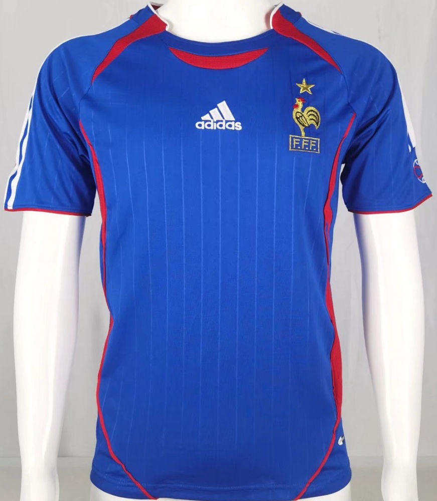 2006 France Home Blue Retro Soccer Jersey