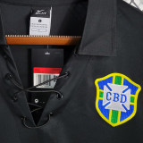 2004 Brazil Special Edition Black Retro Long Sleeve Jersey
